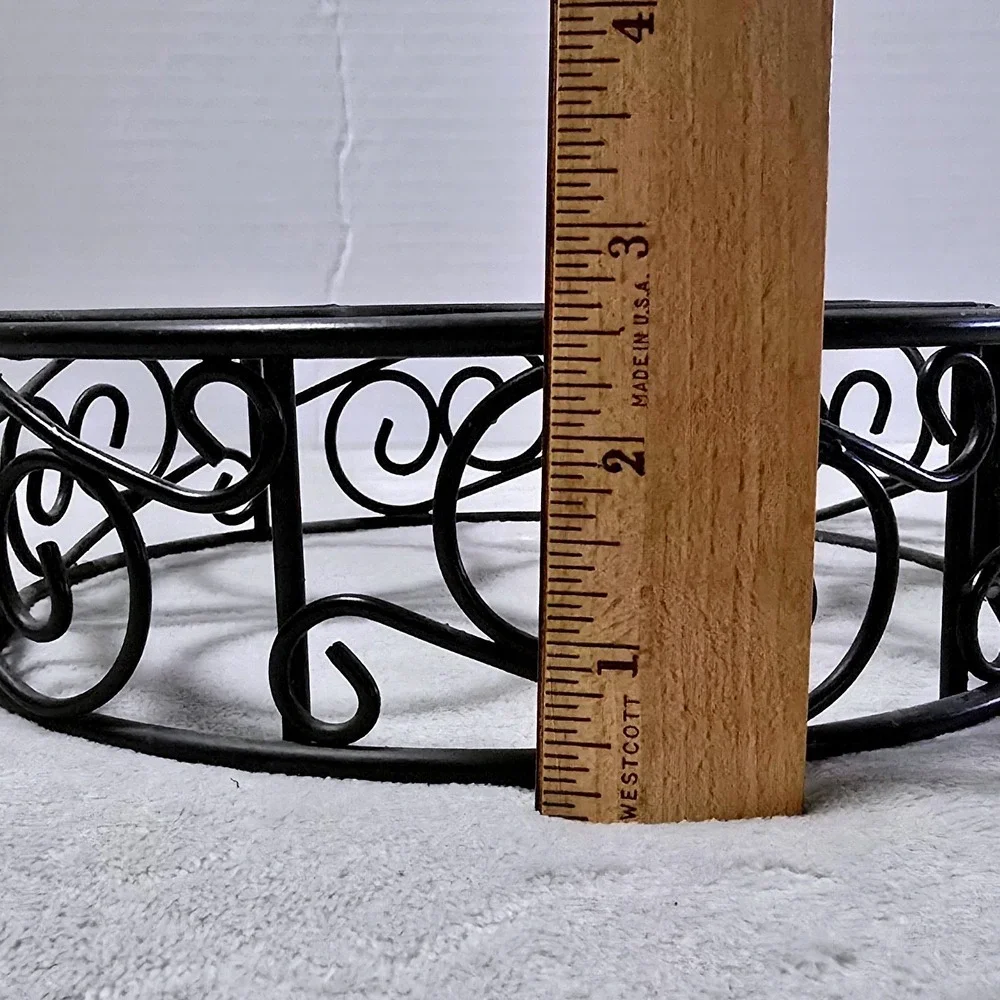 Vintage Black Metal 7-Candle Holder Folding Scrollwork Centerpiece